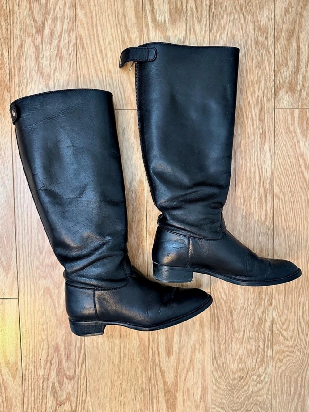J Crew Black Tall Boots Wide Calf Sz 8